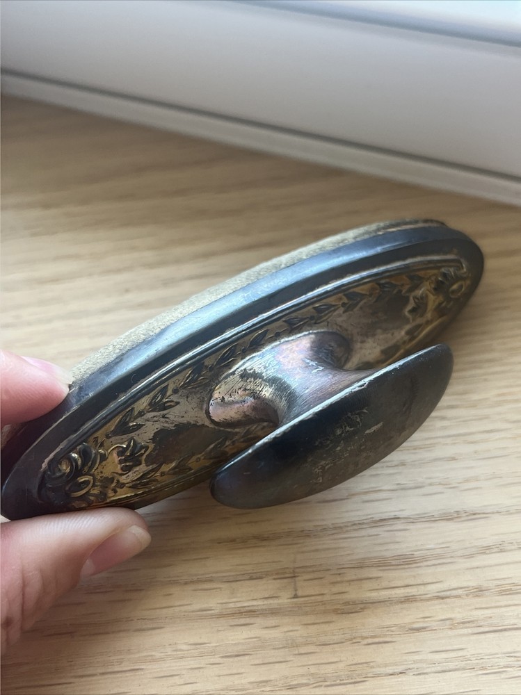 Vintage Silverplate Nail Buffer Victorian Style Vanity Accessory