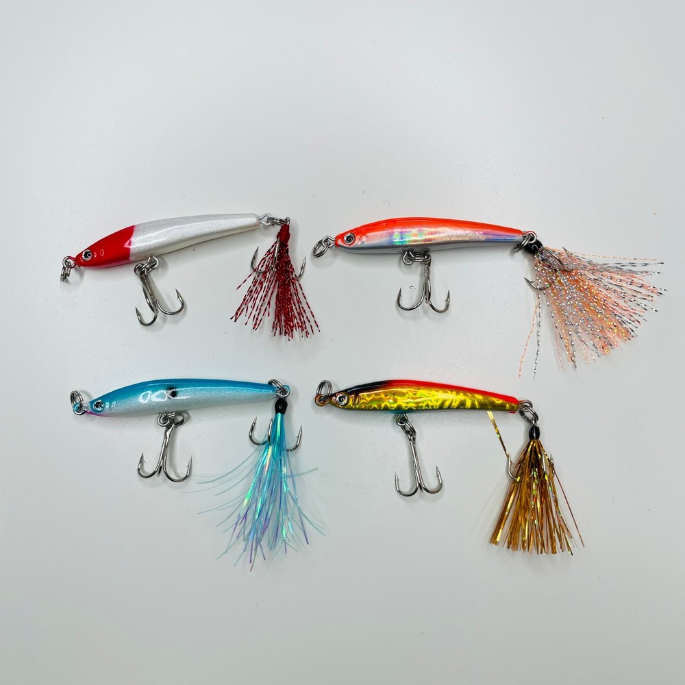 mini pencil hard bait with custom tail - 0.1 oz 3.5”