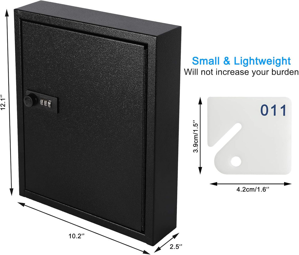 Locking Key Cabinet, 60 Key Storage Lock Box with Code, Key Box Wall Mount with