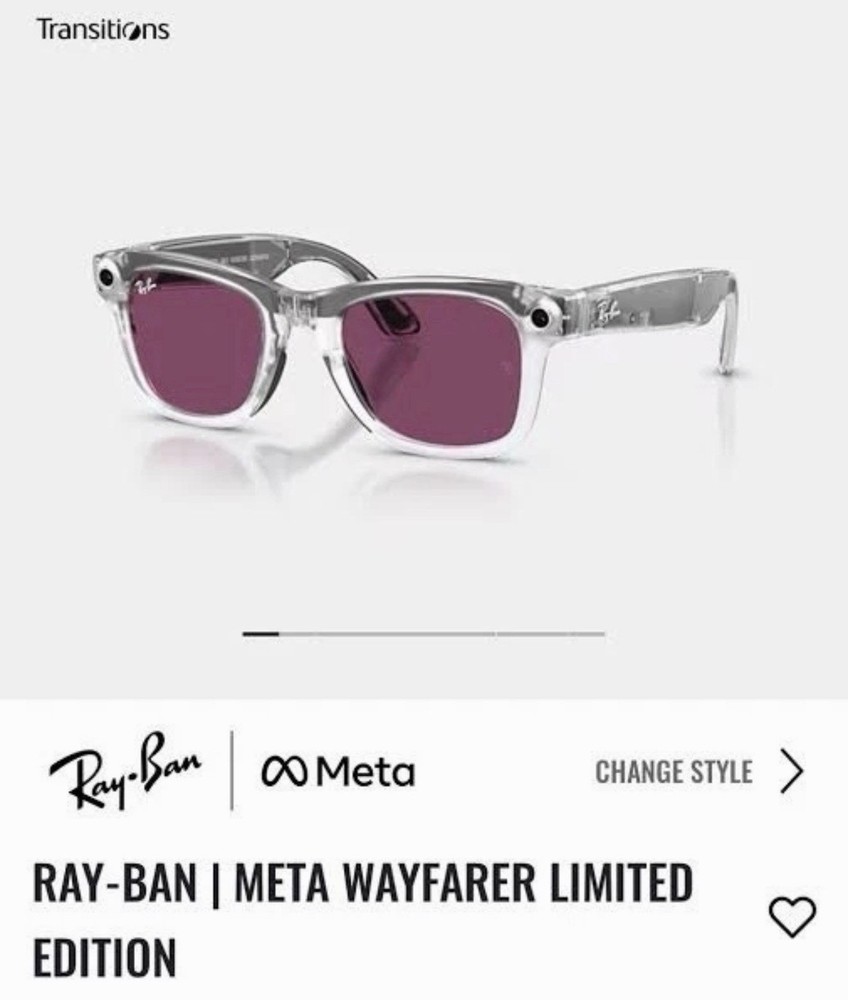 Rayban Meta Gen 2 Limited Edition Matte Transparent Clear/Ruby