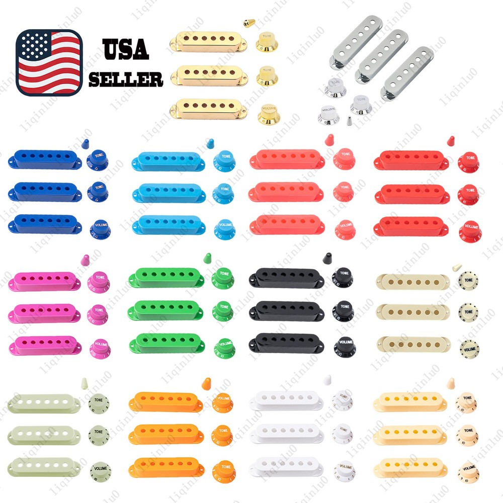 48/50/52 Guitar Pickup Covers Knobs Switch Tip Set For Fender SQ ST Multicolors