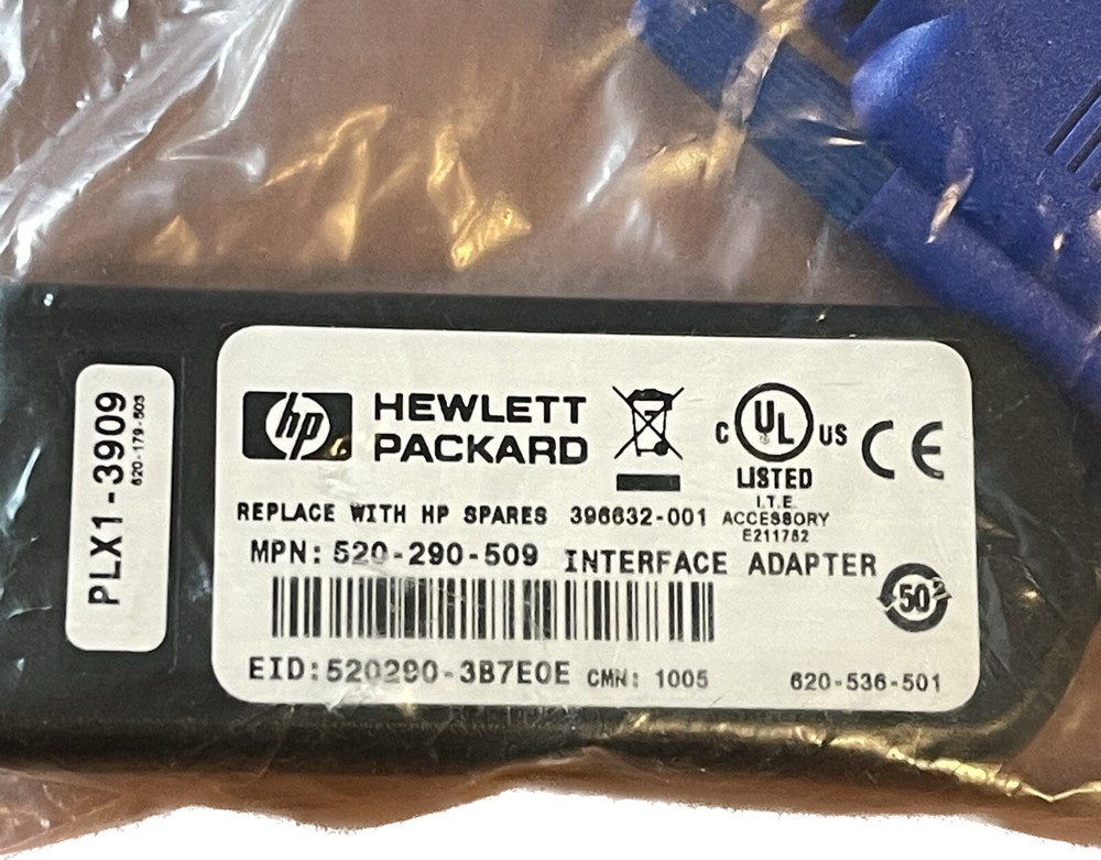 HP 520-290-509 KVM Interface Adapter Cable PLX1-3909 VGA PS/2