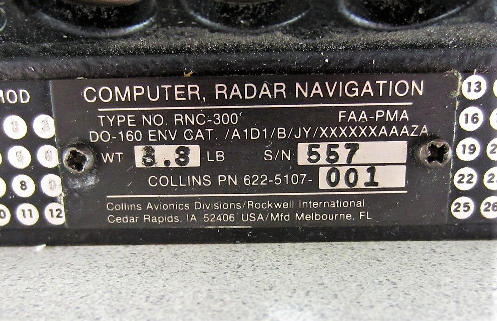 Collins 622-5107-001 Radar Navigation Computer RNC-300