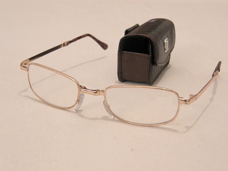 Travel size Folding reading glasses leather like case
