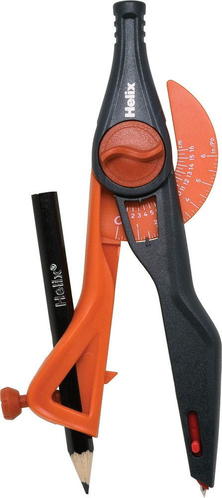 Helix Large Plastic Locking Compass with Safety Point, Assorted Colors (37279)