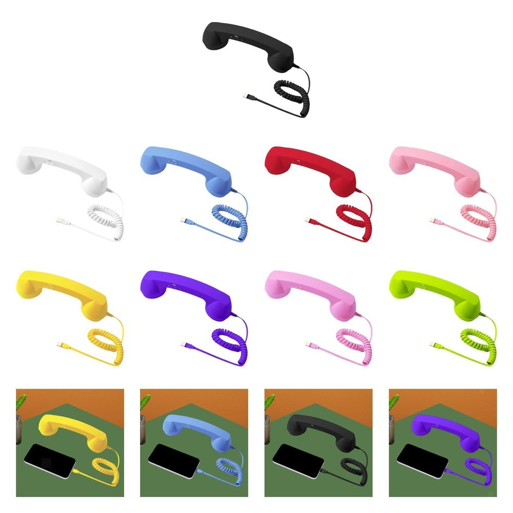 Retro Phone Handset Noise Reduction Speaker with Microphone Wired Cellphone