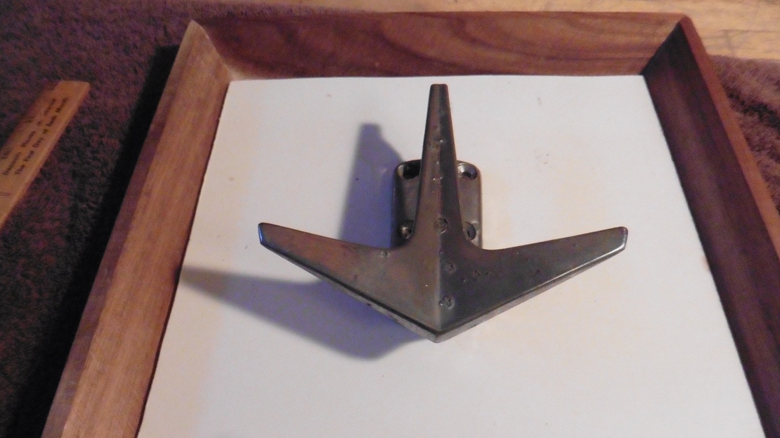 Vintage Chrome Boat Cleat Aerodynamic Bow Fender Anchor Shaped Mount