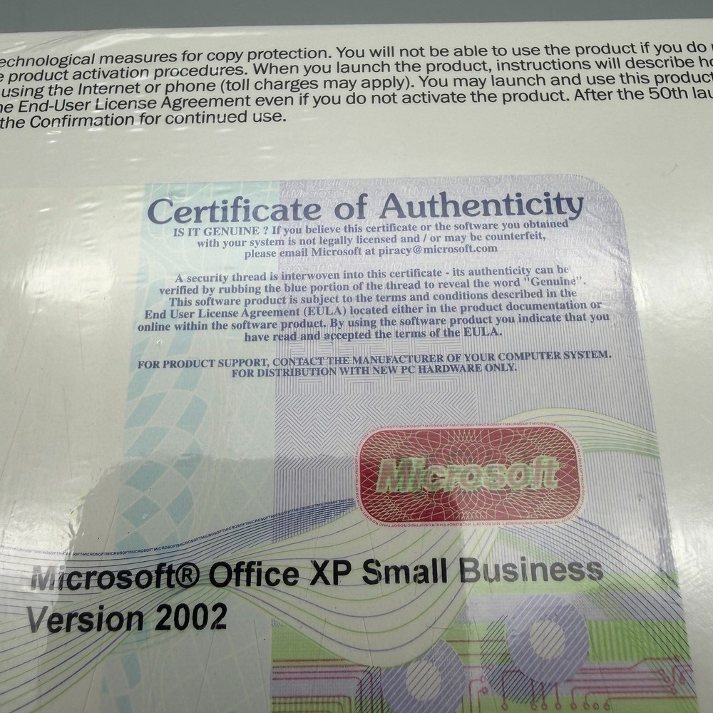 Microsoft Office XP Small Business Software 2002 CD Dell OEM Sealed w/ Key
