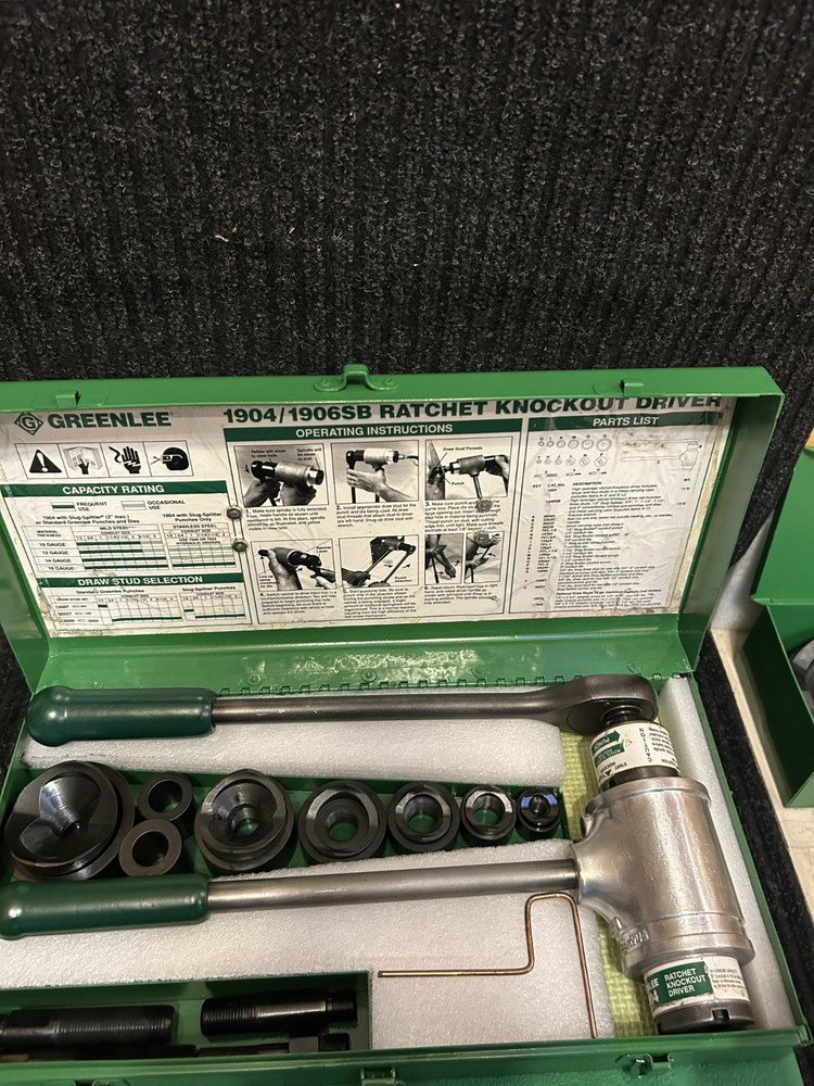 Greenlee Ratchet Knockout Driver Set 1904/1906SB