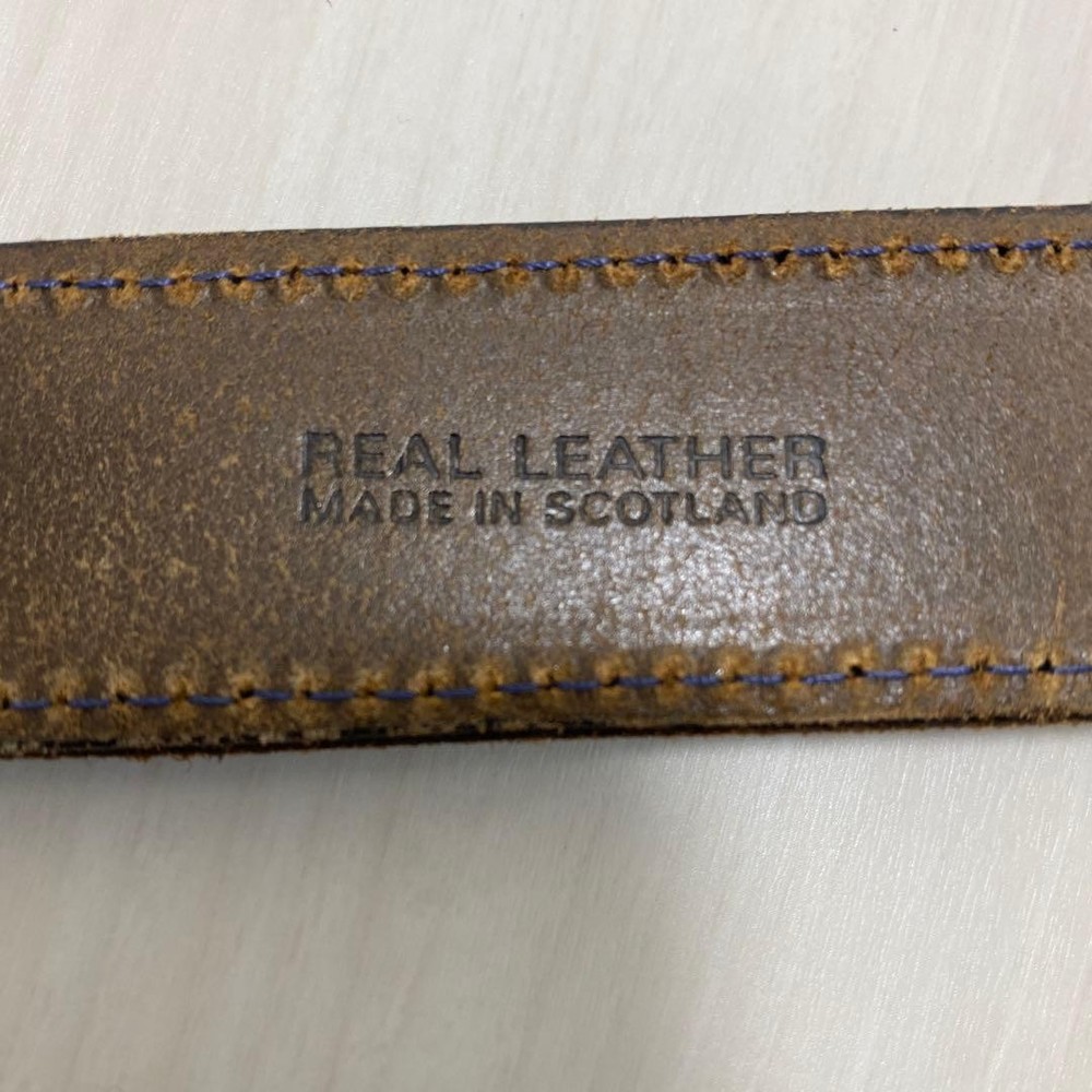 CASH CA Leather Belt Navy Men Authentic EX