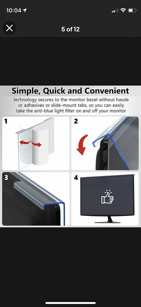 Universal Blue Light Blocking Screen Protector Panel For 23, 23.6, 23.8, 24 Inch