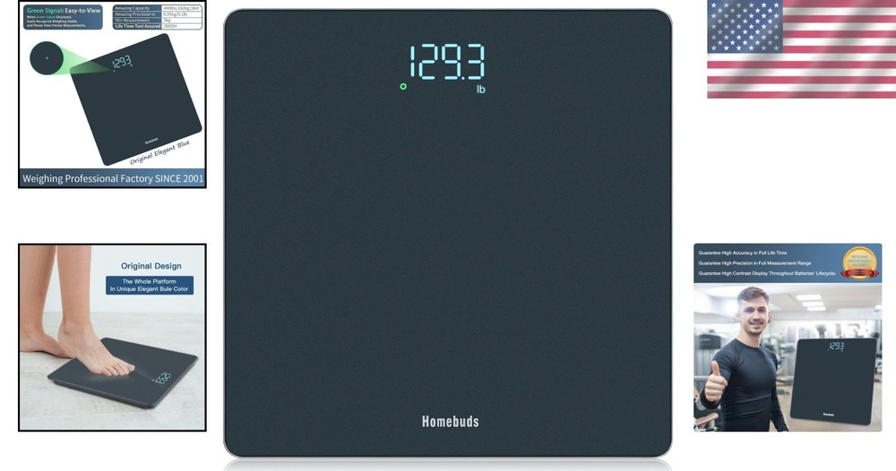 Step-On Bathroom Scale with Backlit Display - 400lb Capacity, Lightweight Design
