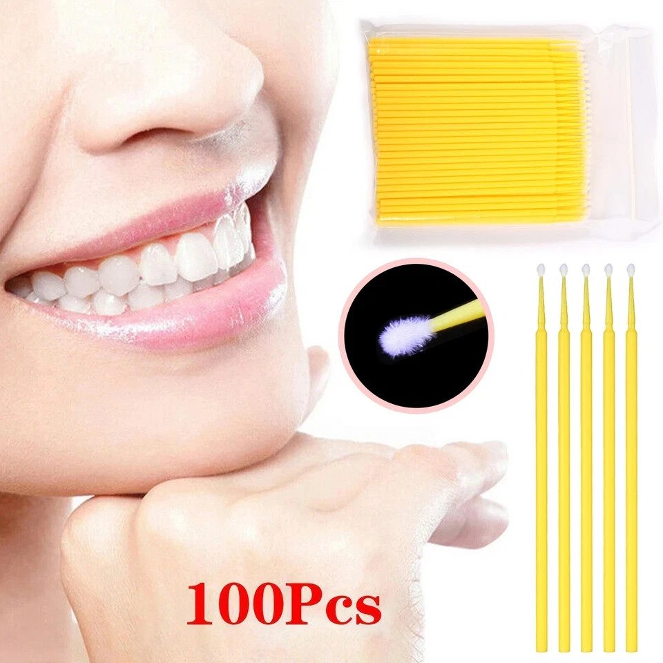 100pcs Dental Micro Applicator Brushes Disposable Regular/Fine/Ultra Fine 4 Pack