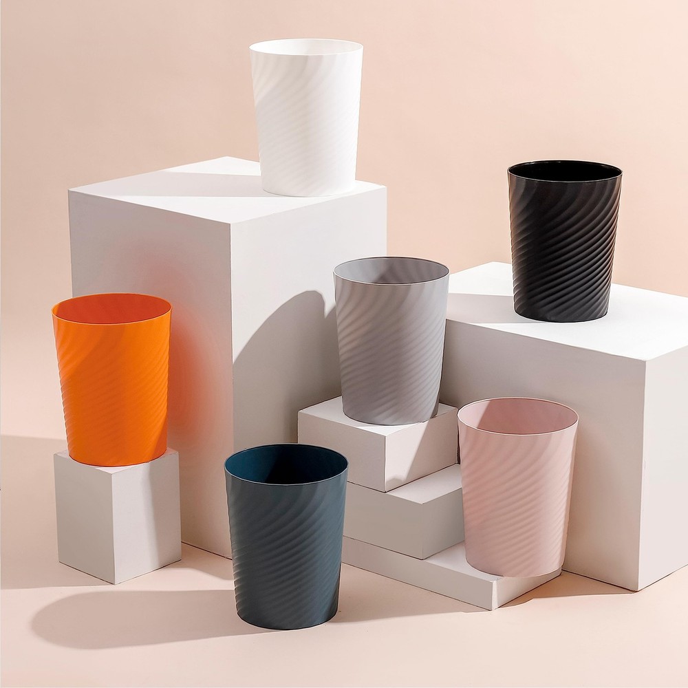 UUJOLY Plastic Small Trash Can Wastebasket, Garbage 3 Pack, Dark Grey