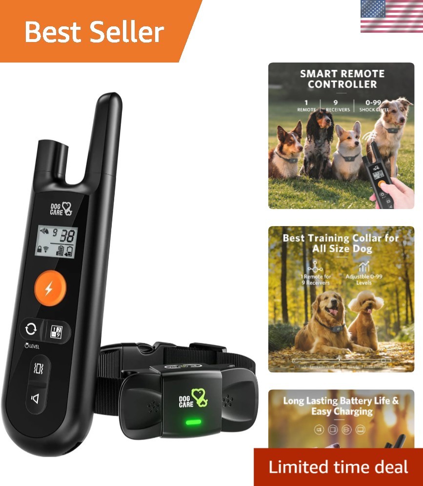 Electronic Dog Training Collar with Remote - Long Range & Security Lock Features