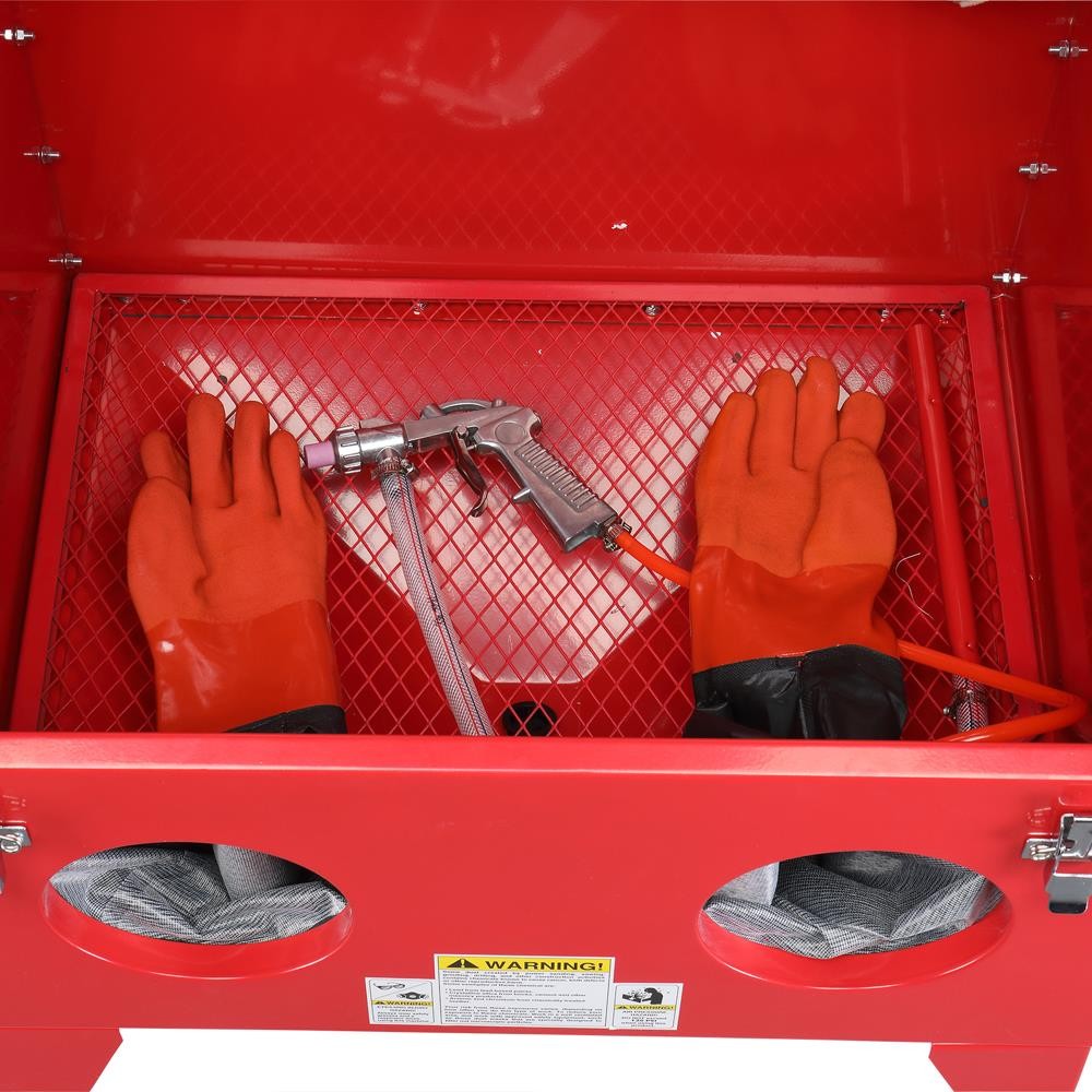 Sand Blast Abrasive Cabinet with Gun, Hose, Gloves, Nozzles, Sandblaster, Media