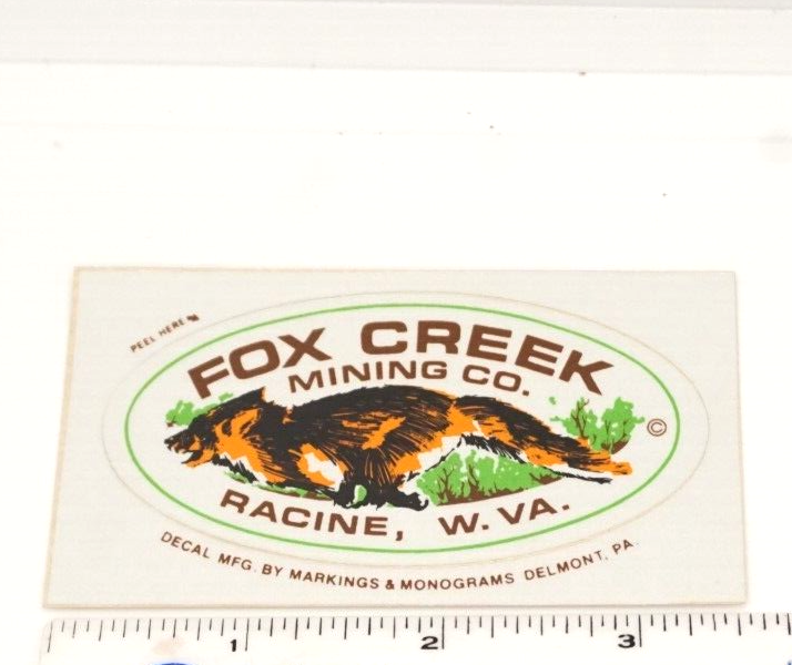 Coal Mining Sticker Fox Creek Mining Co Racine WV
