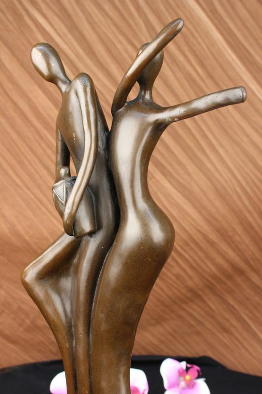 Modern Dancer Statue- Solid Cast Bronze in Abstract Pose, 19 Inches Tall Statue