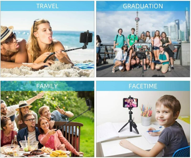 Selfie Stick Tripod 40" Bluetooth Remote Portable for iPhone and Android Phones