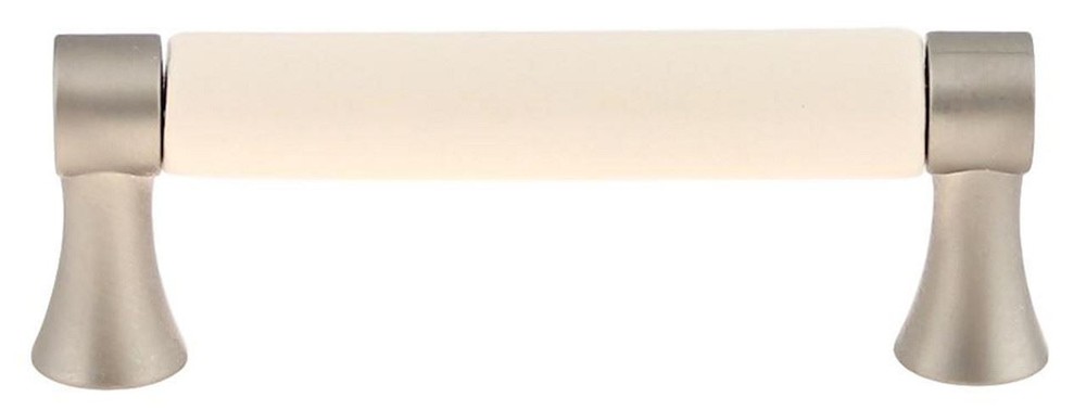 3" Bisque Ceramic Insert Pull Brushed Satin Pewter