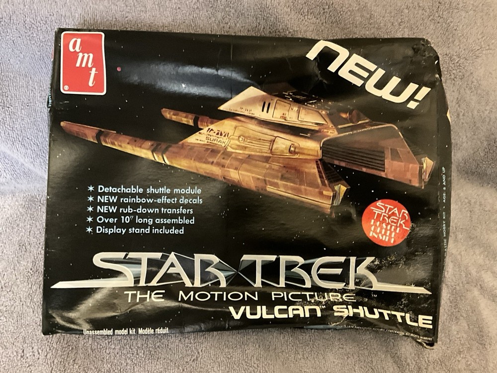 AMT Star Trek Vulcan Shuttle Model Kit Detachable Module Decals Stand