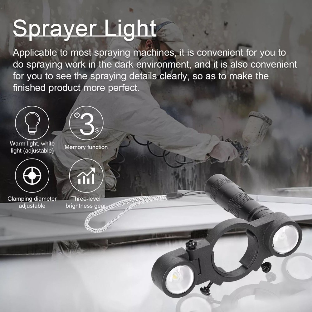 Universal Spray Gun Adjustable LED Light For Spray Guns Night Painting Work