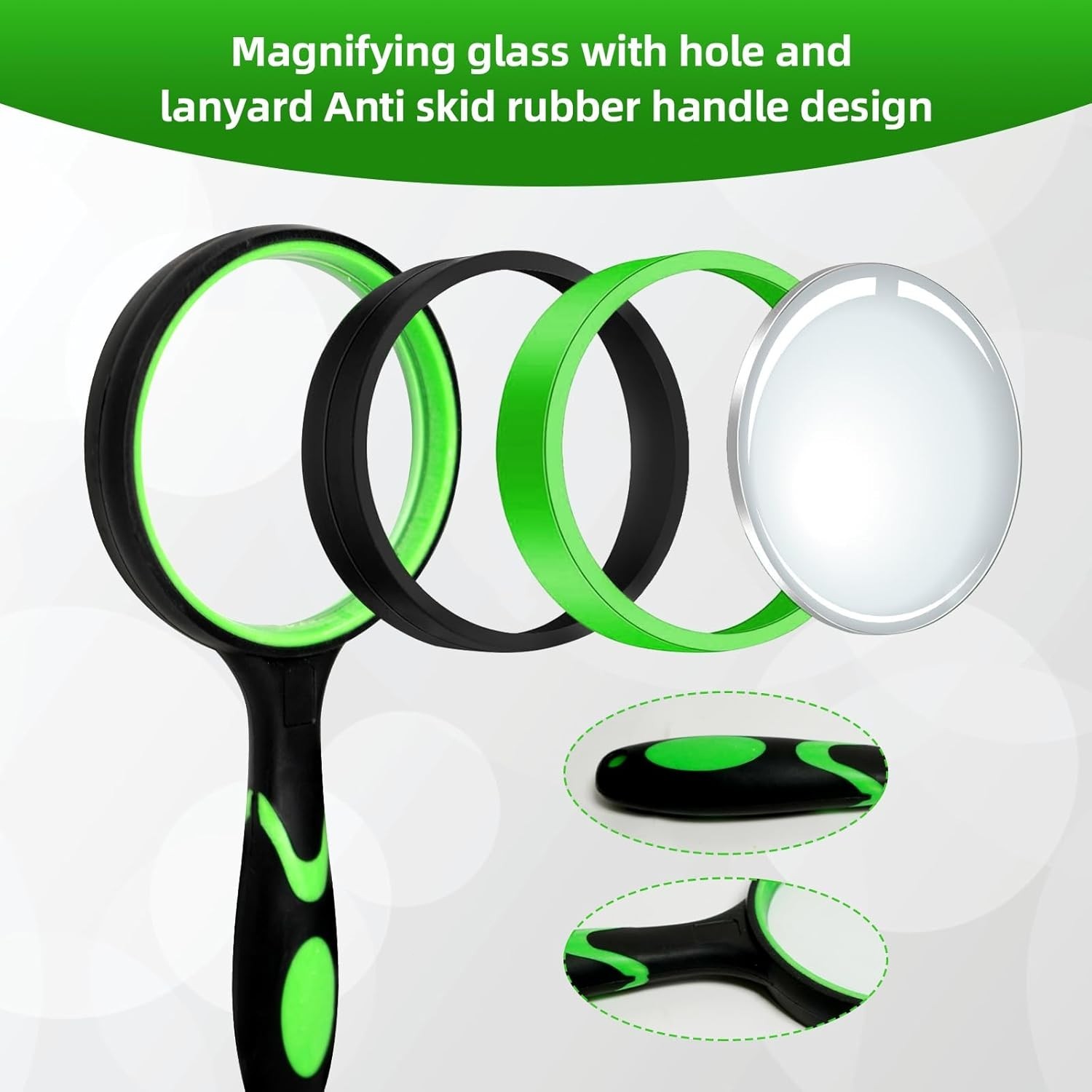 10X Shatterproof Magnifying Glass 10X Large Handheld Magnifying Glass for Senior