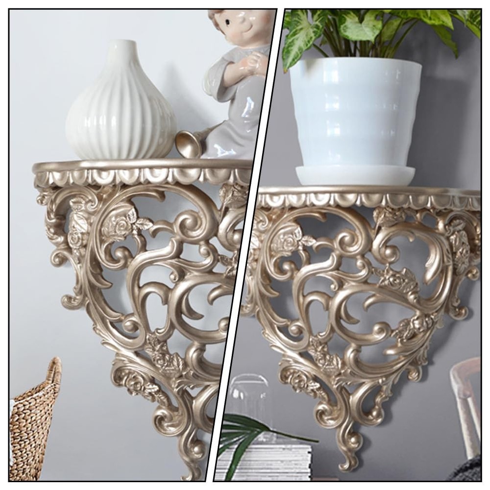 2PCS Resin Floating Wall Shelf Wall Mounted Decorative Display Wall Organizer...