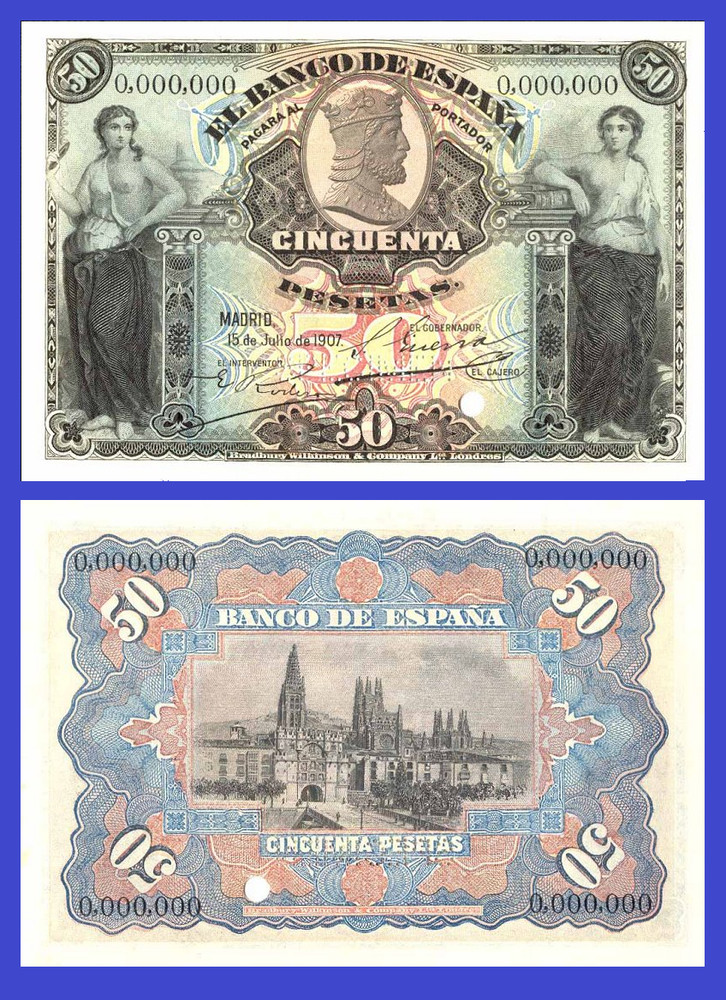 Espana Spain 500   peseta   1907   *  Copy
