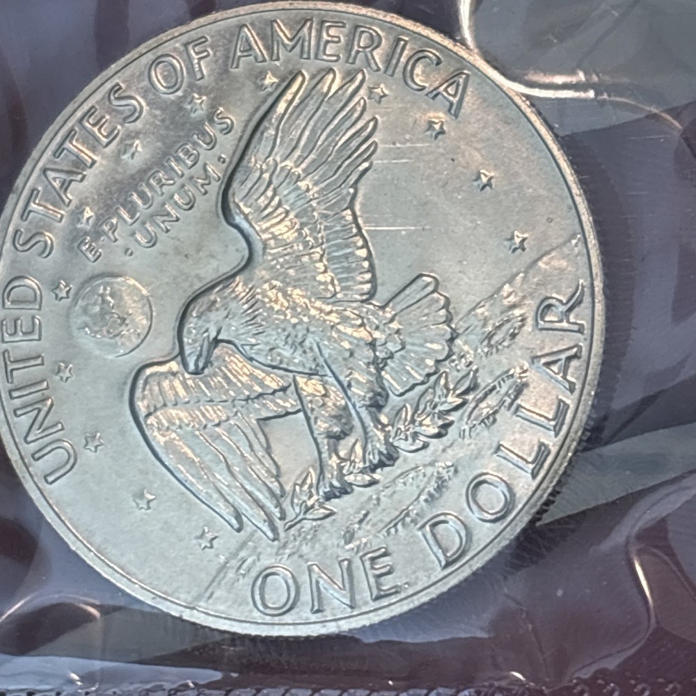 1973 S Eisenhower SILVER Dollar Uncirculated Blue Envelope US Mint OGP/COA