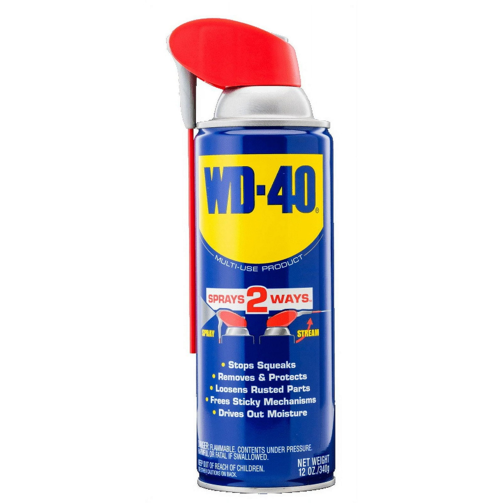 WD-40 Multi-Use Lubricant Spray 12oz w/ Smart Straw 2-Way Spray Formula