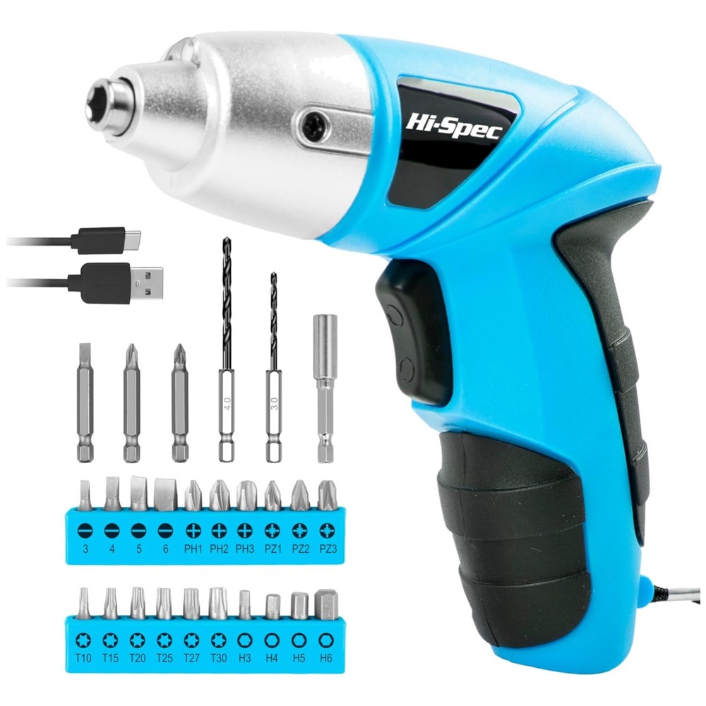 Blue Electric Power Screwdriver Set