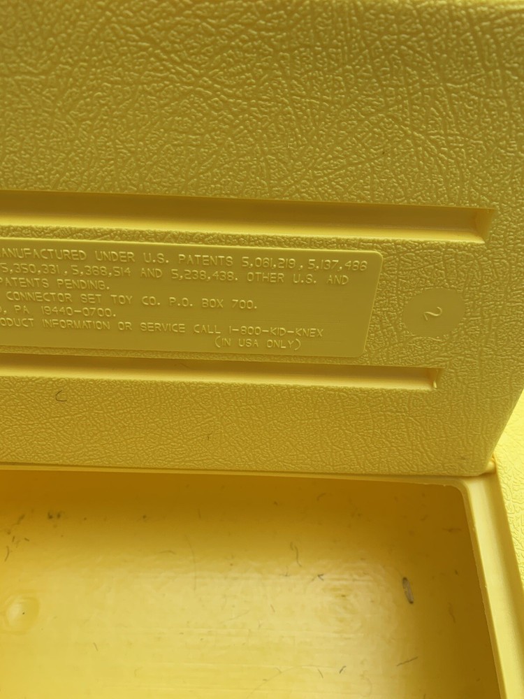 K’NEX Plastic Case. Yellow. Good conditioned