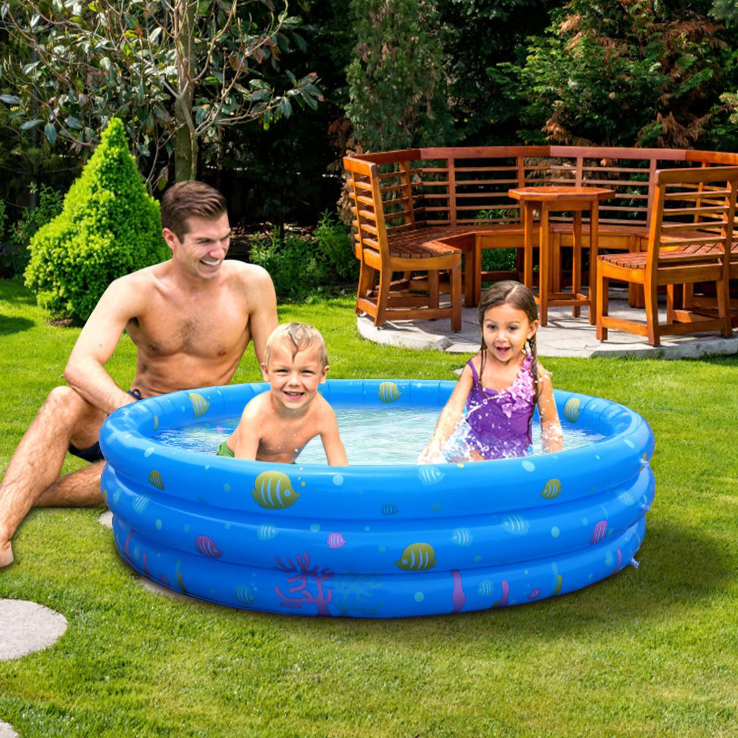 Kids Inflatable Swimming Pool Blow Up Children Family Yard Play Center Pool
