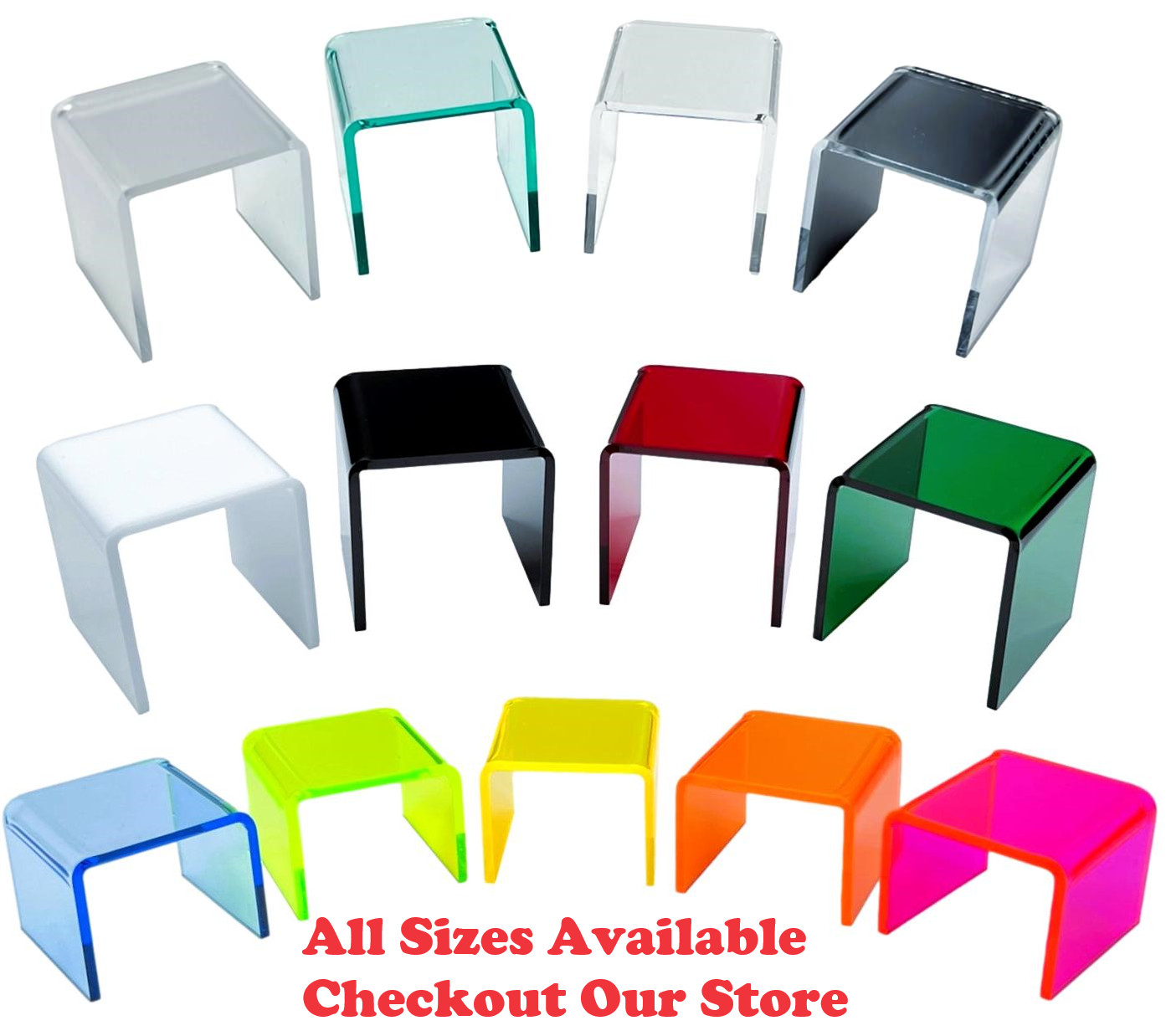 T'z Tagz New Small 2x2x1.5 Acrylic Riser Display Stands, Holders & Decor