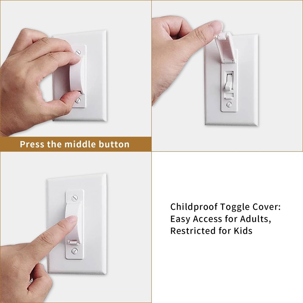 Light Switch Cover Guard, Child Proof Switch Guard 2 Pack for Toggle Switch, ...