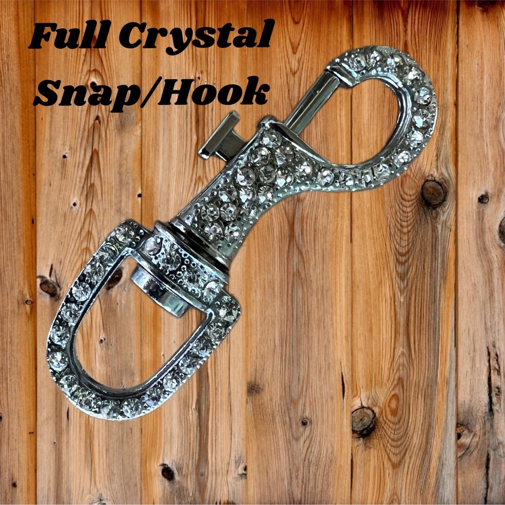 3” Full Crystal hook/Clasp swivel Snap W/Clear Crystals