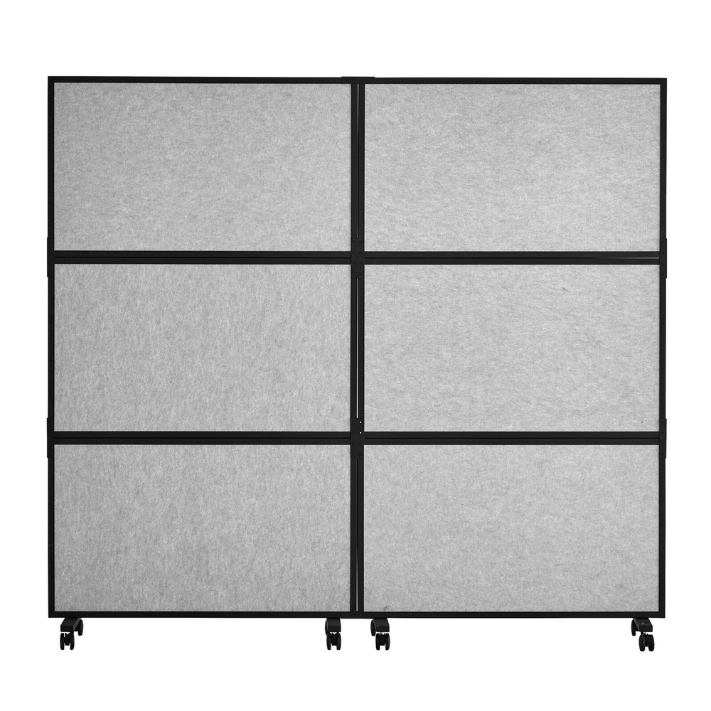 Acoustic Room Divider Partition Panel Privacy Screen 2 Pack Light Gray