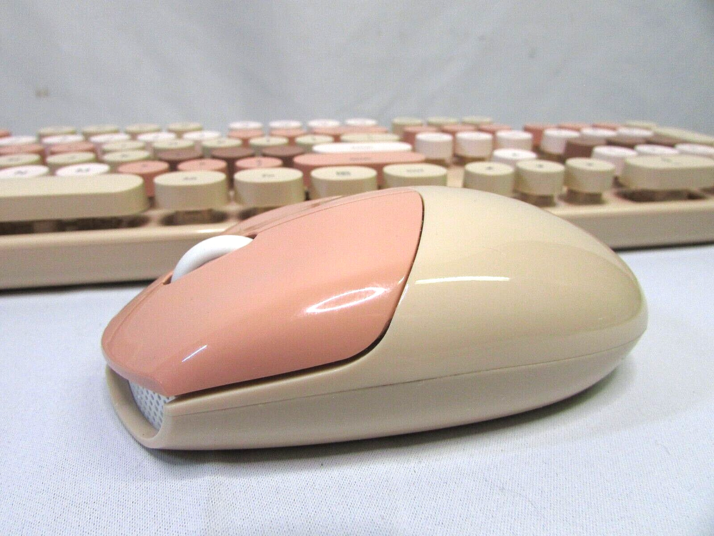 Mofii Sweet Wireless Beige Computer Keyboard Mouse Combo AA Batteries included