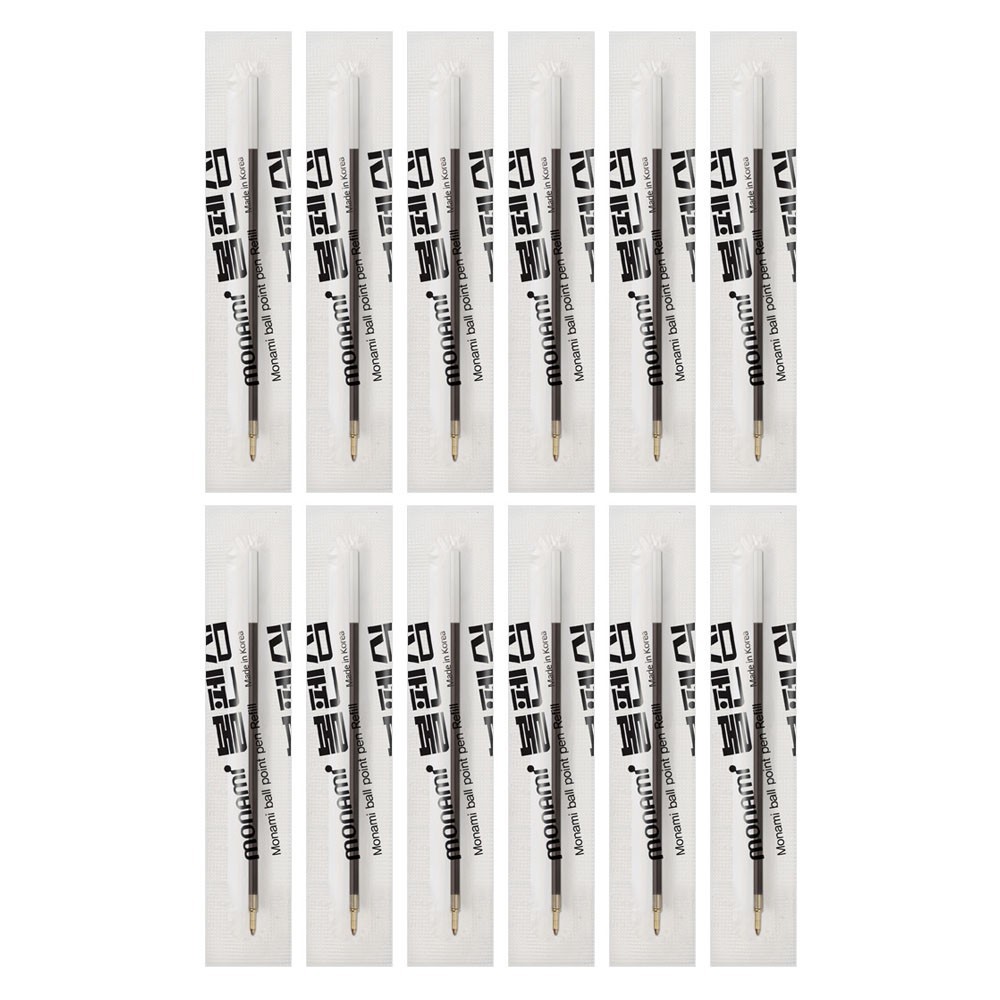 MONAMI 153 Ball Point Pen Refills 0.7mm 1dozen (12p)