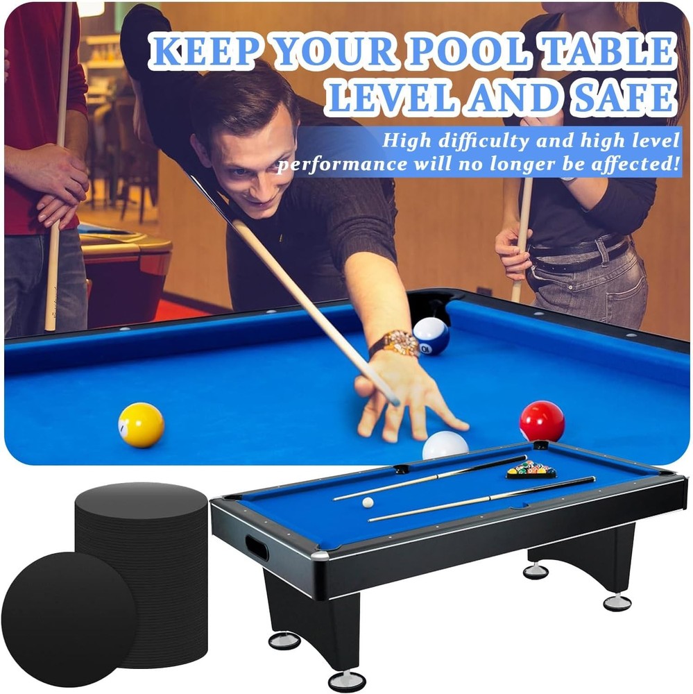 Billiard Pool Table Leg Shims, 3" Diameter Rubber Pool Table Leveling Kit Shims