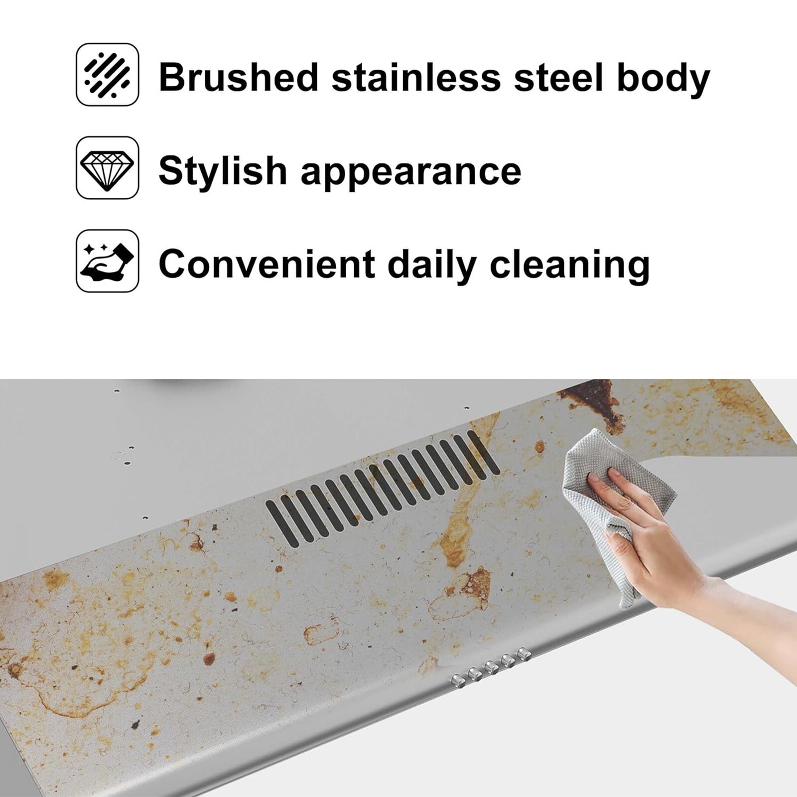 30 inch Under Cabinet Range Hood Ducted/Ductless Stainless Steel 3-Speed Vent