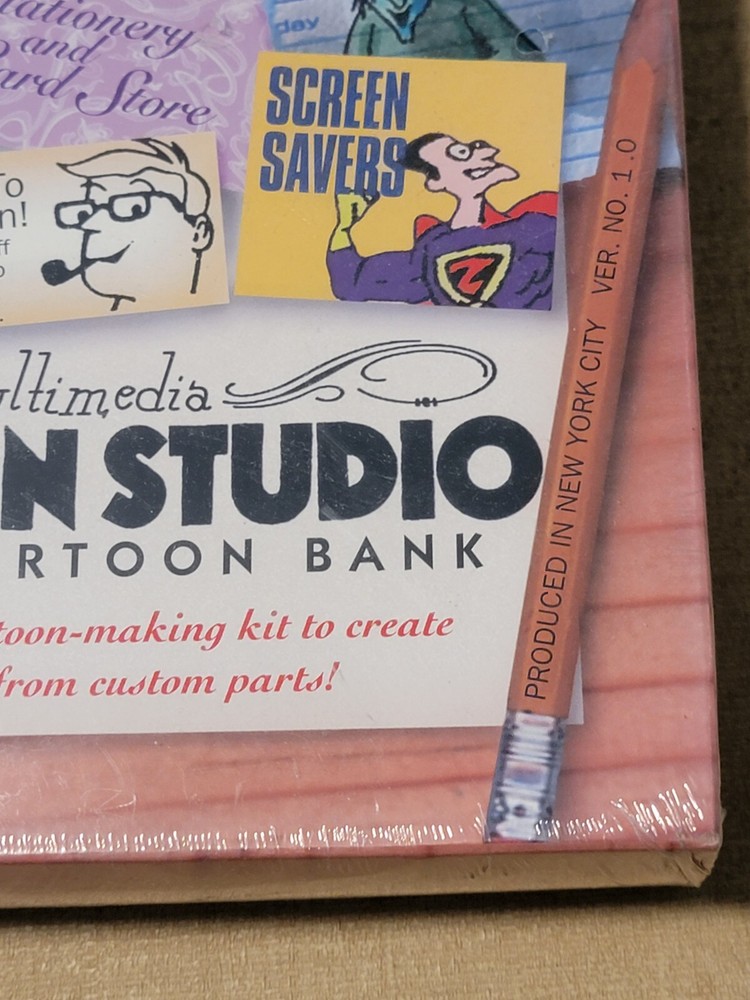 1994 Multimedia Cartoon Studio Bank Kit CD-ROM Software Program New Sealed
