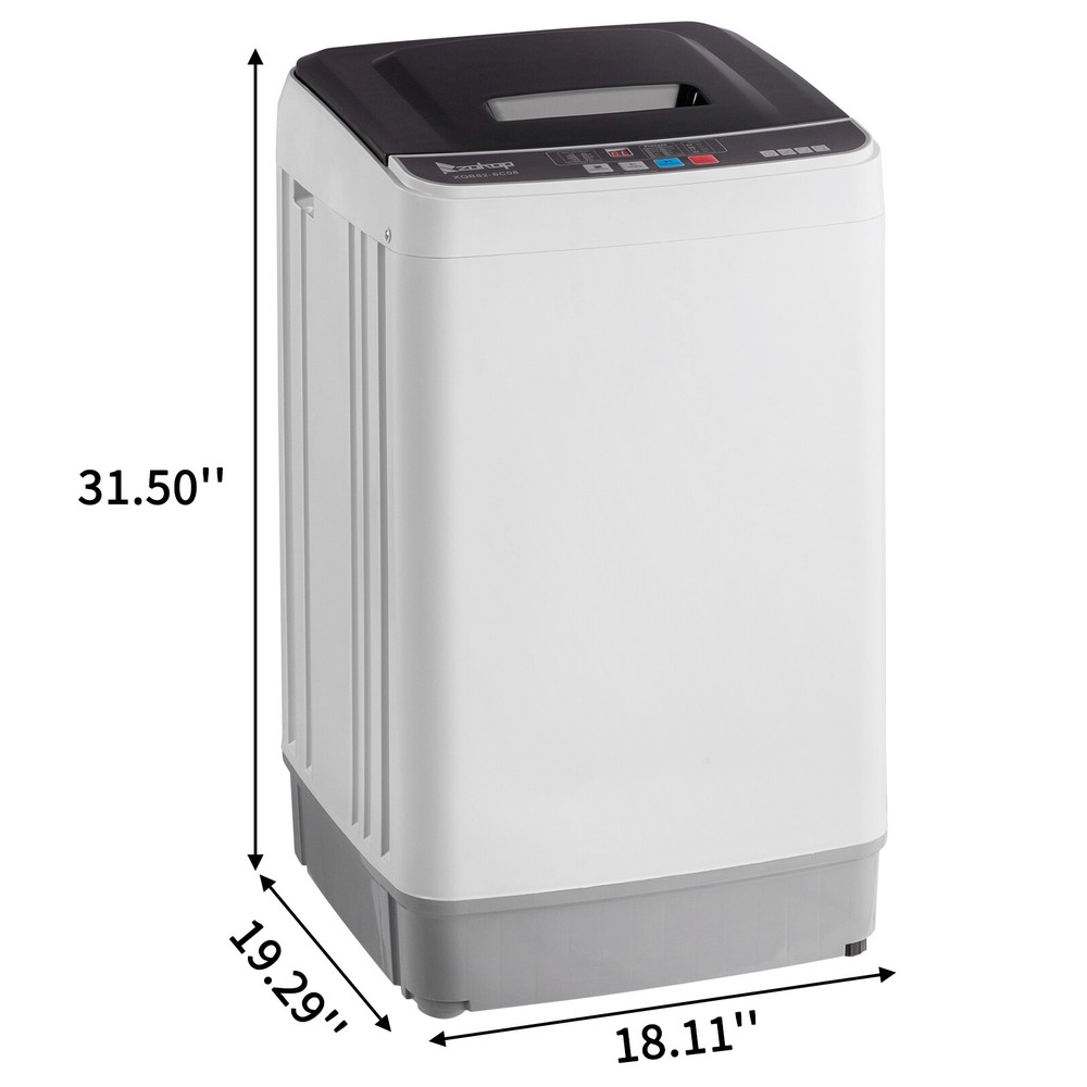 Portable Home Washing Machine 17.6lb Capacity Full-Automatic Compact Washer Spin