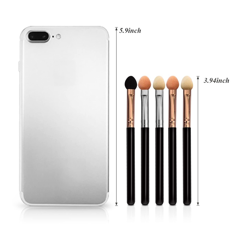 UorPoto Eyeshadow Applicators Sponge Double Sided Reusable 5Pcs Hybrid