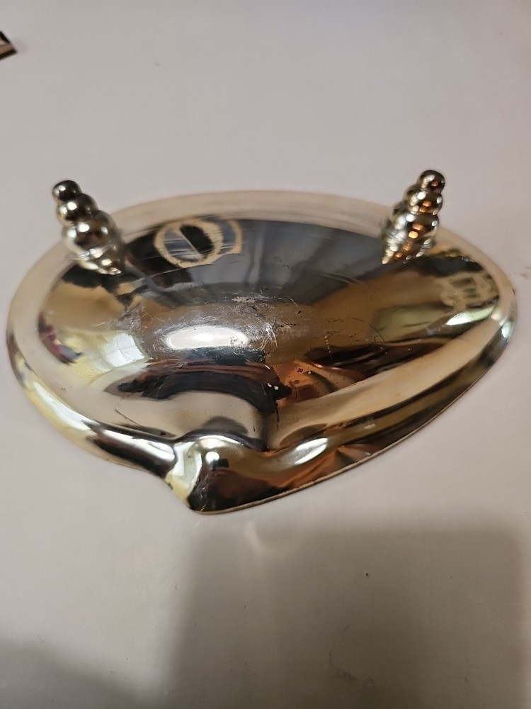 CLAM SHELL SILVERPLATE FOOTED DISH 5.5x8"