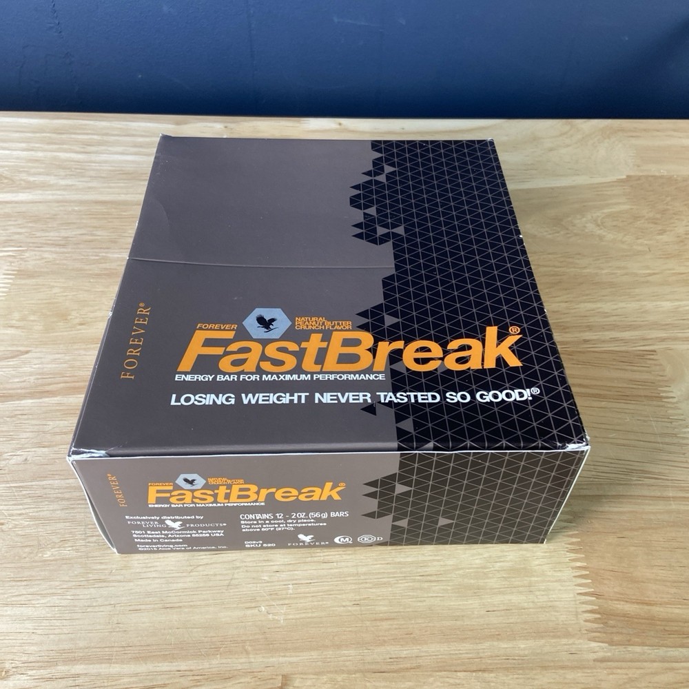 3 Boxes Forever FastBreak Protein Bars Peanut Butter 12-pack meal replacement