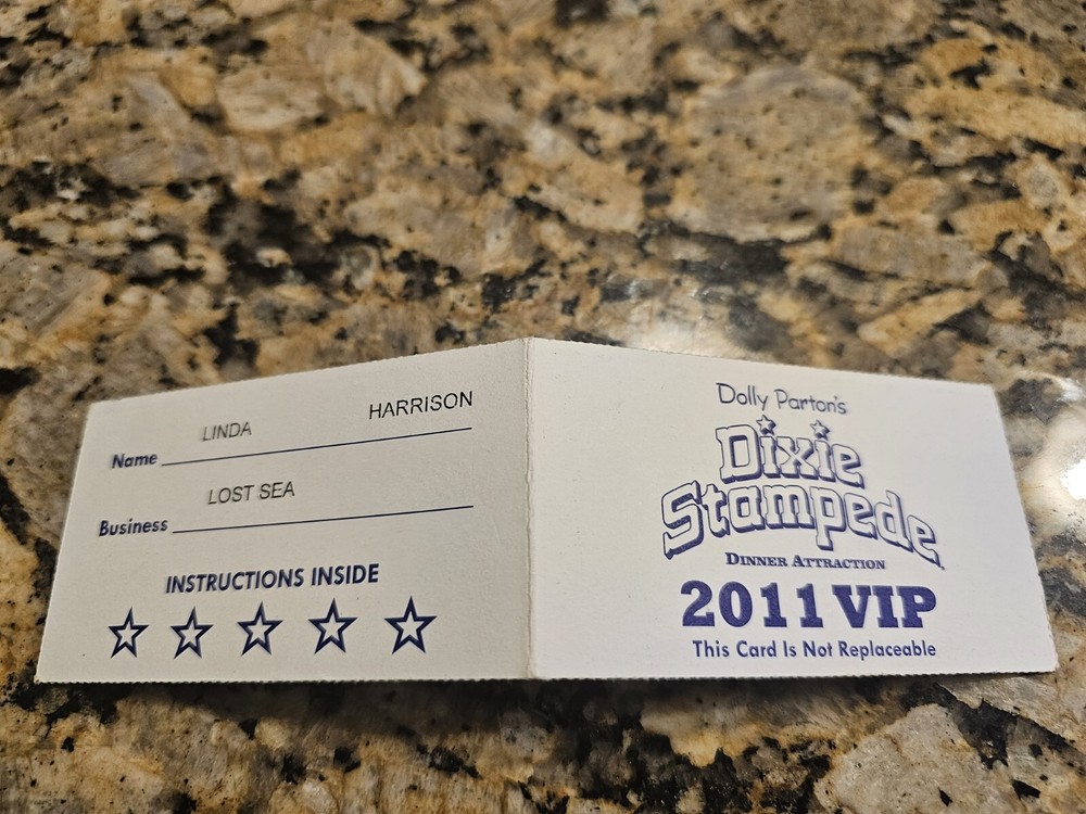 2011 vip ticket dolly parton's dixie stampede