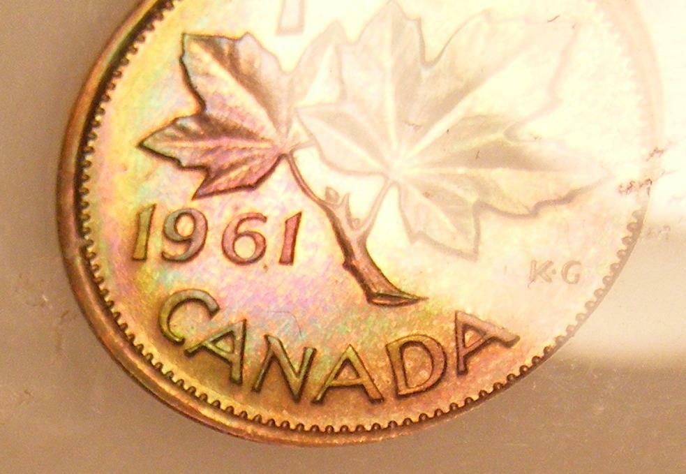 1961 Canada Proof Like Set W/ AWESOME Rainbow Toned Cent !!