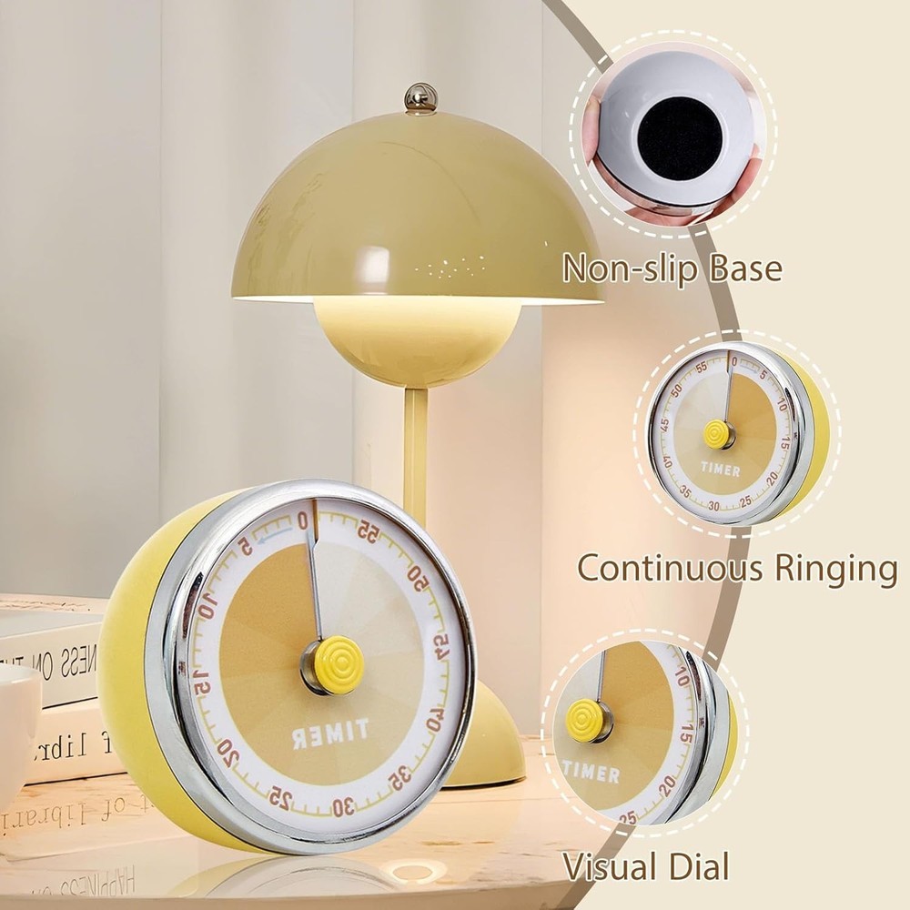 Mechanical Time Manager, 60 Minute Desk Visual Timer, Chef Cooking Timer Clock